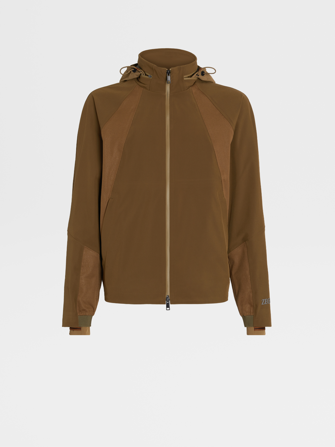 Dark Olive Green 3-layers Techmerino™ Wool Full Zip Sweatshirt